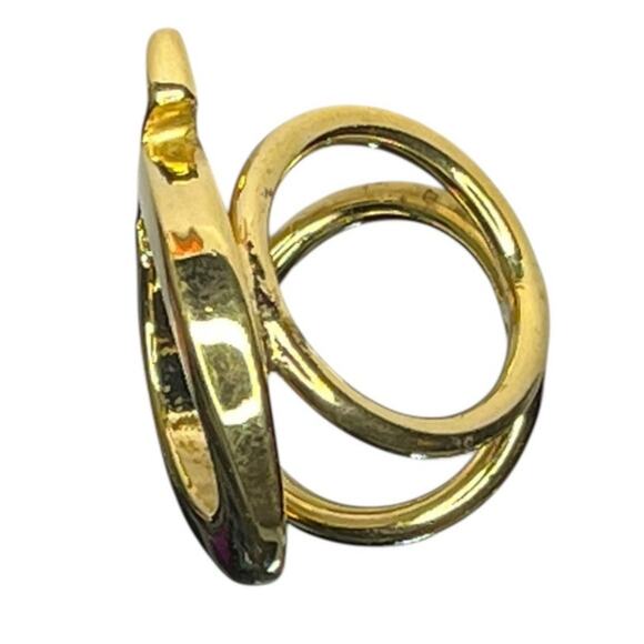 Salvatore Ferragamo Gold Tone Gancini scarf ring Made in Italy - Picture 5 of 8